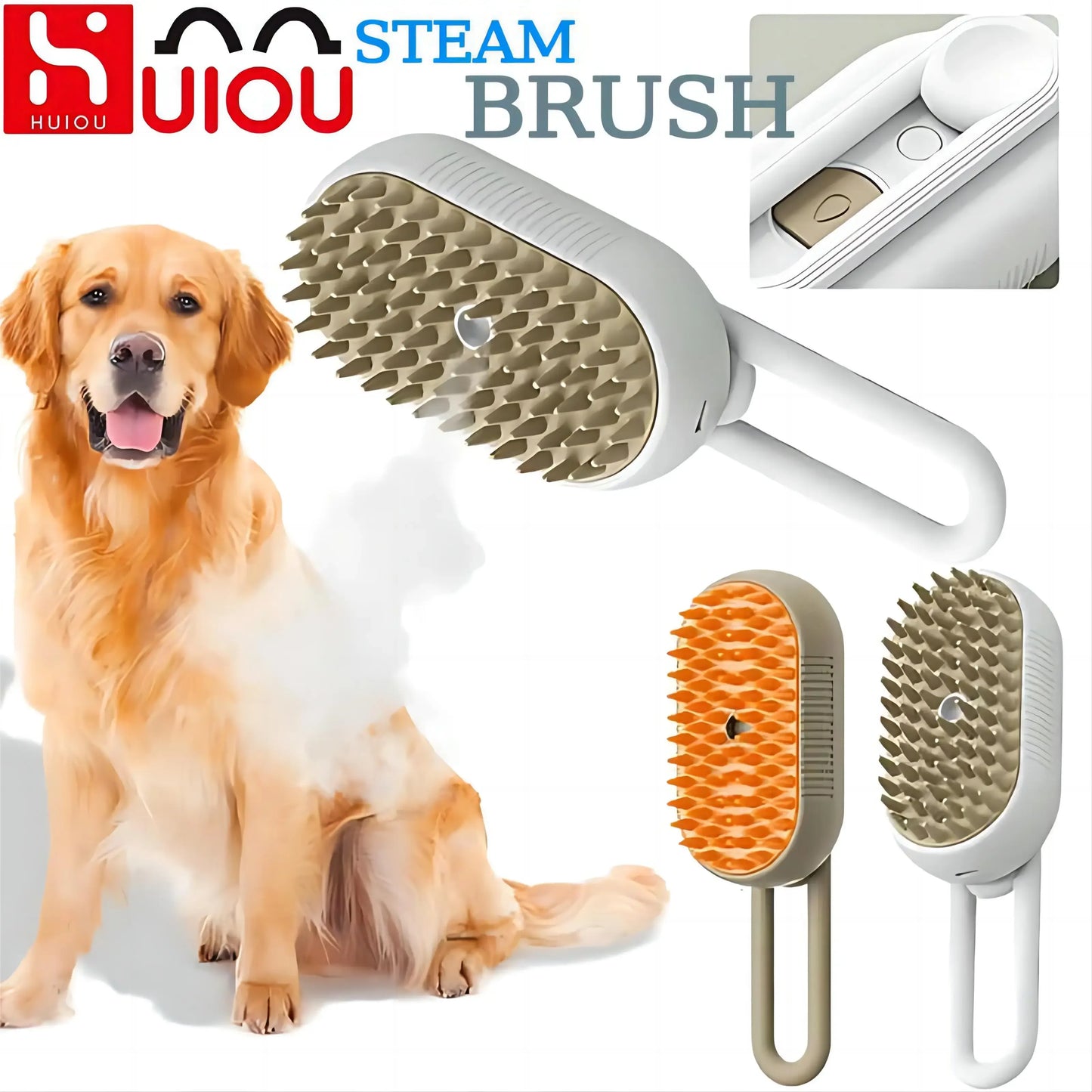 Rechargeable Steam Cat Grooming Brush Steamy to Remove Loose Hair 3 In1 Electric Self Cleaning Spray Dog Brush Massage Pet Combs