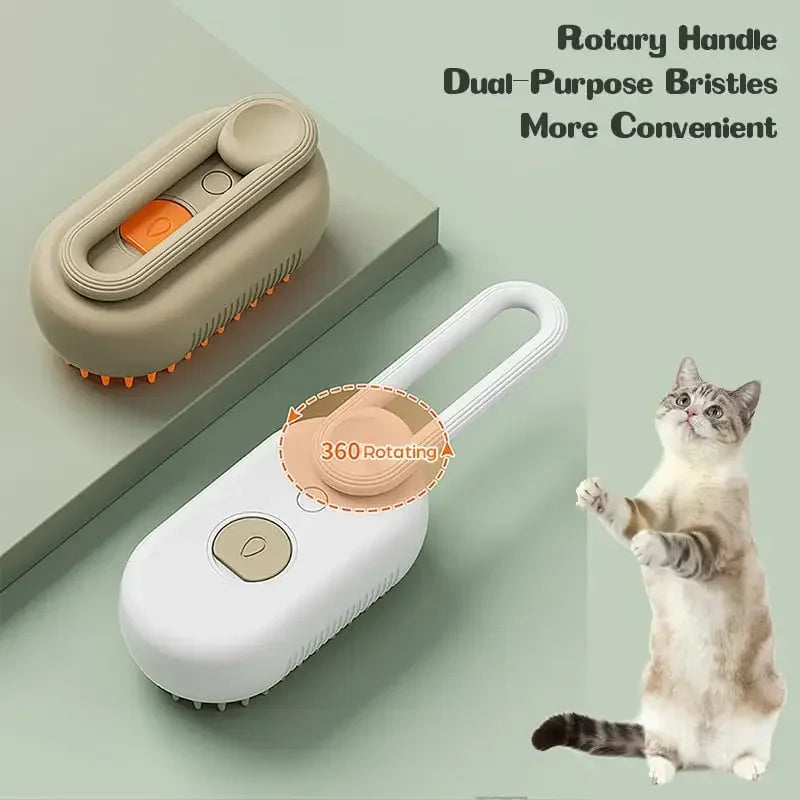 Rechargeable Steam Cat Grooming Brush Steamy to Remove Loose Hair 3 In1 Electric Self Cleaning Spray Dog Brush Massage Pet Combs