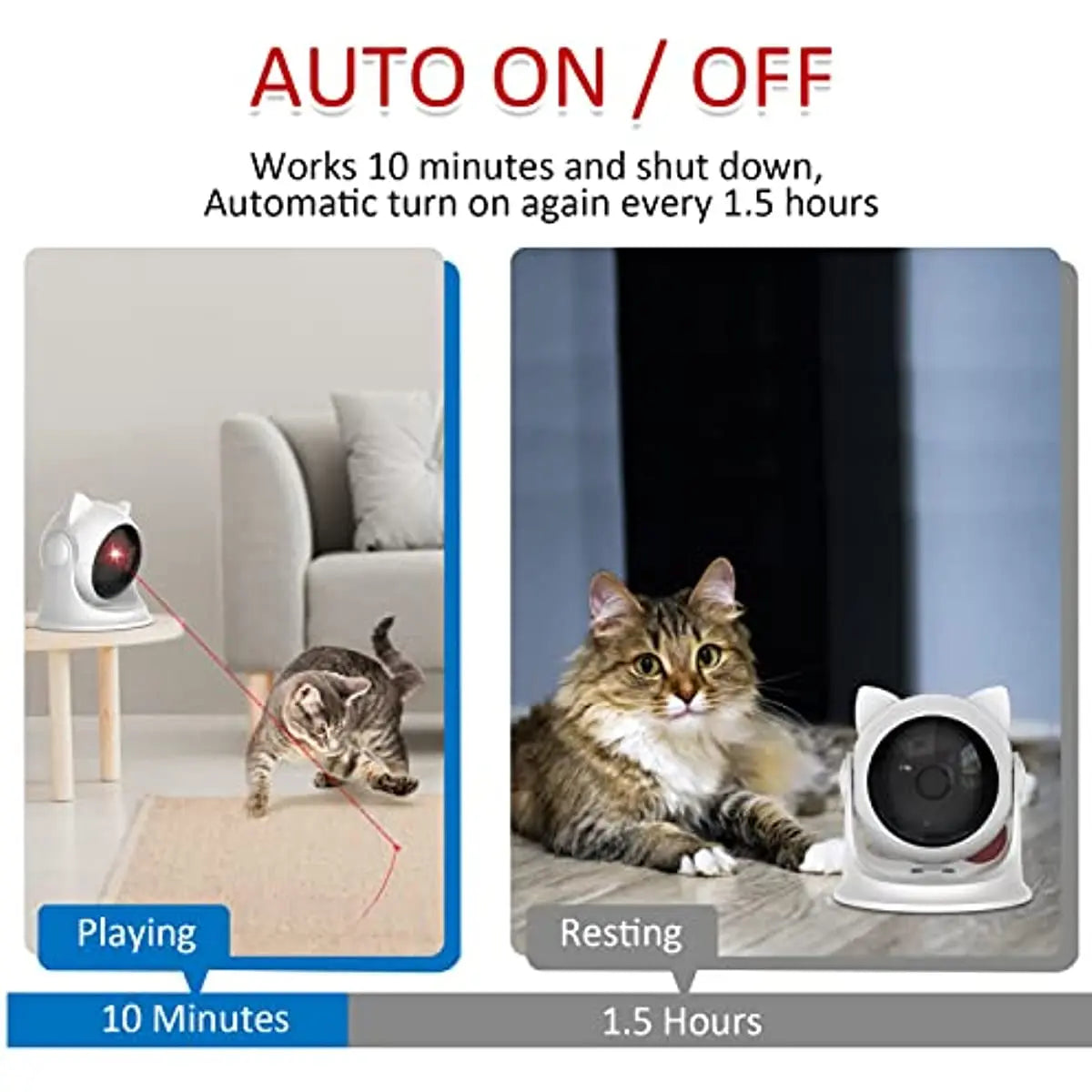 Rechargeable Motion Activated Cat Laser Toy Automatic,Interactive Cat Toys for Indoor Cats/Kittene/Dog,Fast and Slow Mode